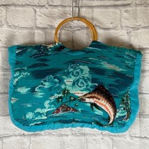 Vintage Marlin Tropicale Hawaiano Perline Borsa Della Swordfish Bamboo M... - $20.77