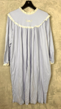 Lanz of Salzburg cotton Nightgown Size Medium Pastel blue Flowers Lace Trim - £23.59 GBP