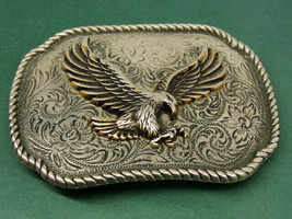 Eagle Belt Buckle Silver Tone Heavy Detailed Men&#39;s - £30.92 GBP