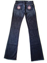 $246 Rock &amp; Republic Kiedis Flaming Heart Bootcut Jeans in Quaalude size 26 - £110.23 GBP