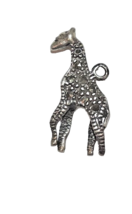 Marsala Marcasite Sterling Silver Small Giraffe Pendant Necklace Signed - £20.20 GBP
