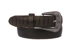 Kids Dark Brown Western Belt Cowboy Wear Snake Pattern Leather Removable... - $19.99