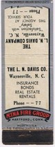 Matchbook Cover LN Davis Company Insurance Waynesville North Carolina - $2.87