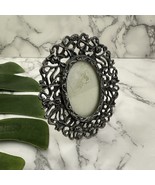 Vintage Y2k Mini Picture Frame Silver Metal Oval Roses Scroll Cottagecor... - $400.41 MXN