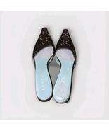 ANNE KLEIN Brown w/Blue Accents Kitten Heel Mules - Size 8.5 Narrow - $44.55