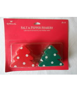 HALLMARK Salt and Pepper Shakers Red/Green Polka Dot Christmas Tree New ... - $3.95