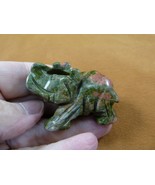 Y-ELE-656) little lucky green orange unakite pachyderm gemstone figurine... - $372.91 MXN