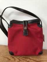 Maxx New York Red Shoulder Bag Small Travel Purse Leopard Print Liner 8.5&quot; - £31.26 GBP