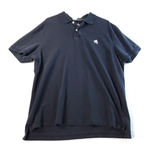 Express Polo Shirt Men XL Black Knit 100% Cotton Short Sleeve Slit Logo Collared - £8.89 GBP