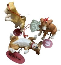 MIdwest-CBLK NWT 3 playful Dog  Christmas Ornaments Brown White 3.25 in Lot - £10.54 GBP