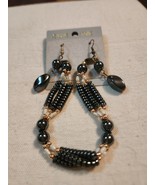 Hematite Stone and Pearl Bracelet Set Great Condition - $35.31 CAD
