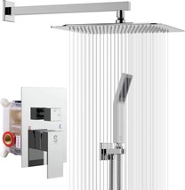 Rough-In Valve Body And Trim Included 12 Inches Bathroom Luxury Rain Mixer - £234.14 GBP