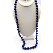 Navy Blue Lucite Beaded Necklace with Smaller Lucite Spacer Beads, Chic Vintage - £22.10 GBP