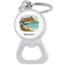 Hawaii Bottle Opener Keychain - Metal Beer Bar Tool Key Ring - £8.53 GBP