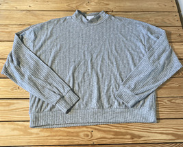 abound NWOT women’s mock neck ribbed long sleeve top size L grey s11 - £8.49 GBP