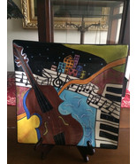 Glazed pottery Decorative Musical instrument Square Plate - $850.32 MXN