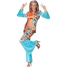 Hippie Chic - Adult Medium/Large (10-14) - 4 Piece Halloween Costume, Multicolor - £14.52 GBP