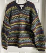 Jeffrey Banks Mens XL 100% Shetland Wool Hand Knitted Sweater - £39.22 GBP