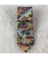 JOS A BANK MENS TIE PINK BLUE YELLOW WITH CARS BOATS 3.75 X 59” - $13.98