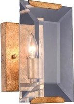 Wall Sconce MONACO Transitional Gold Iron Emerald-Cut Glass Candelabra E12 4 - £125.63 GBP