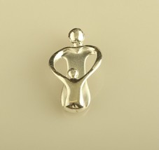 Vtg Sterling Silver 925 Mother-Child Heart Slide-thru Pendant By Carolyn Pollack - £51.59 GBP