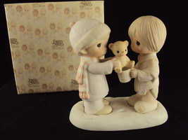 Precious Moments E-0504, Christmastime Is For Sharing, 1982,   Free Shipping - £31.86 GBP