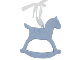 Gisela Graham Blue Rocking Horse Hanging Nursery or Christmas Tree Decoration - £3.83 GBP