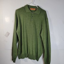 Mens Sette Ponti 100% Merino Wool Green Sweater Small hole/snag Size XL - $20.16