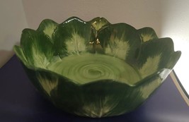 Porcelain Green Cabbage Salad Bowl 10 X 10 - £18.36 GBP