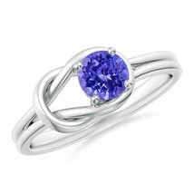 ANGARA 5mm Natural Tanzanite Solitaire Infinity Knot Ring in Sterling Silver - £214.53 GBP+