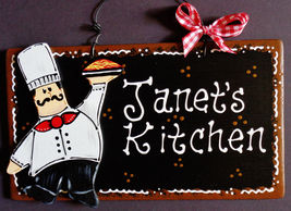 Fat Chef Personalize Name Kitchen Sign Wall Hanger Plaque Cucina Bistro Decor - £25.72 GBP