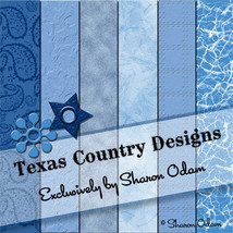 Digital Scrapbooking Paper in Shades of Blue - £2.74 GBP