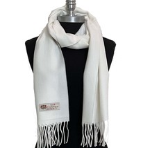  Fast 100% Cashmere Scarf Wrap Made In England Solid White Super Soft Warm #oct9 - £13.44 GBP