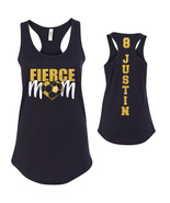 Custom Glitter Soccer Team Mom Design Next Level Fitted Racerback Tank Top - £19.14 GBP+