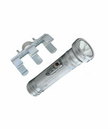 Vintage Classic Chrome Motorcycle Bike Flashlight &amp; Handlebar Mount Holder  - $25.81