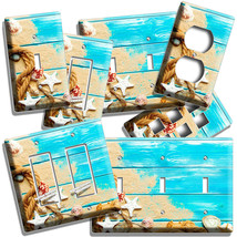  Turquoise Beach Wood Seashells Send Rope Lightswitch Outlet Plate House Decor - £14.45 GBP+