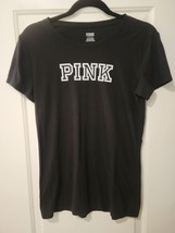 Victoria&#39;s Secret PINK T-Shirt Small Black Cap Sleeves Black &amp; White BNWOT - £13.78 GBP