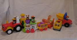 Little People Fisher Price Safari Train Tractor + Pig + Bus + Dump Truck... - $20.81