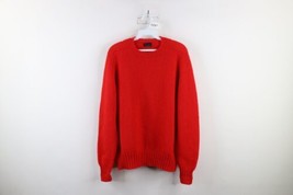 Vintage 80s Abercrombie &amp; Fitch Mens Medium Blank Scotland Wool Knit Sweater Red - £115.94 GBP