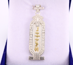 Cartouche Lotus Flower customized sterling silver Necklace Egyptian jewelry gift - $84.65+