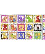 23&quot; X 44&quot; Panel Happy Cats Kittens Pets White Cotton Fabric Panel D381.56 - $8.91