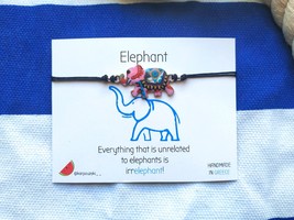 African-Inspired Pink Elephant Bracelet, Little Elephant Bracelet, Pink Elephant - £11.15 GBP