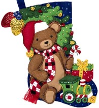 DIY Bucilla Teddy Bear Train Gifts Christmas Holiday Felt Stocking Kit 89231E - $33.95