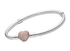 Jewelry Moments Sparkling Heart Clasp Snake Chain - £418.80 GBP