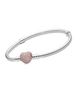 Jewelry Moments Sparkling Heart Clasp Snake Chain - £417.70 GBP