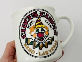 Vintage Circus Circus Casino Souvenir Mug Reno Las Vegas Hotel Clown Fac... - $14.80