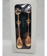 Pack Of (2) Stainless Steel Golden Royal Crown Demitasse Spoon - $12.17 CAD