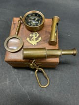 Brass Nautical gift box with beautiful 4 brass keychains antique finish - £14.99 GBP