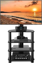 Black Floor Tv Stand For 32-70 Inch Lcd Led Oled Flat/Curved Screen Tvs, 4-Tiers - £176.64 GBP