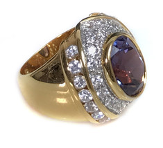 PAJ QVC 14K Gold Plated Over Sterling Silver Sapphire Ring Size 6 - $24.95